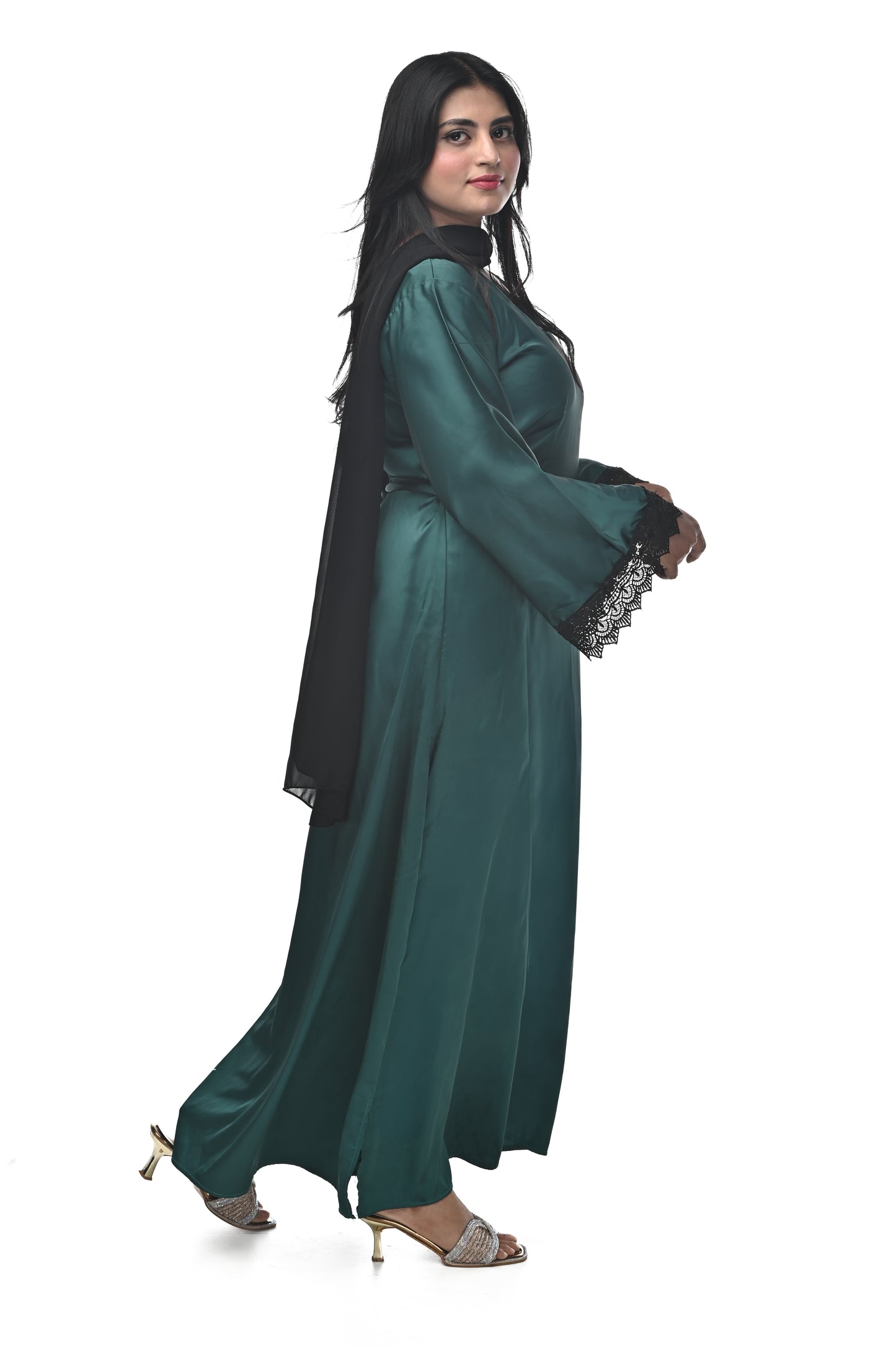 Elora Emerald SATIN Dress