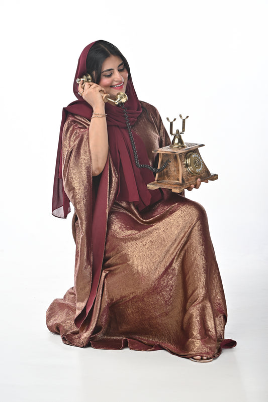 Butterfly ABAYA - Plum Metallic