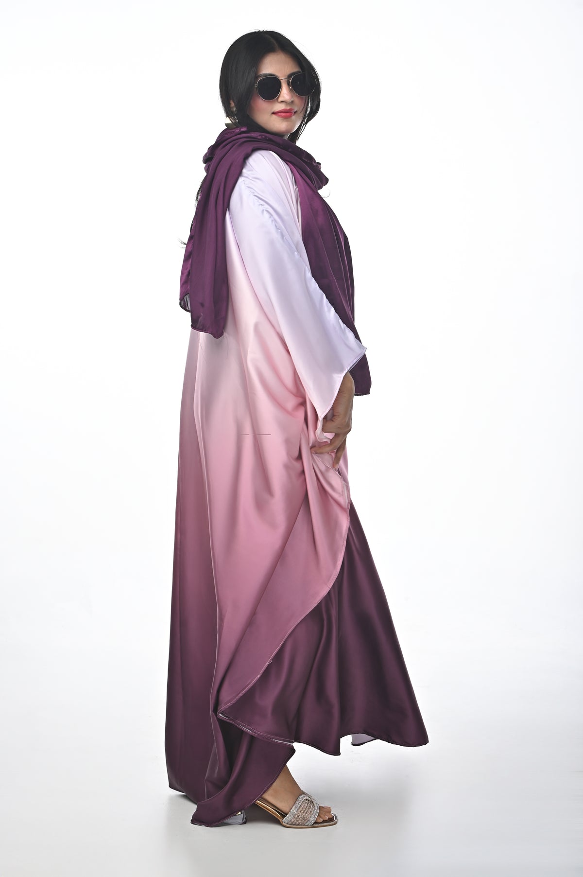 Butterfly Abaya OMBRE PINK (without scarf)