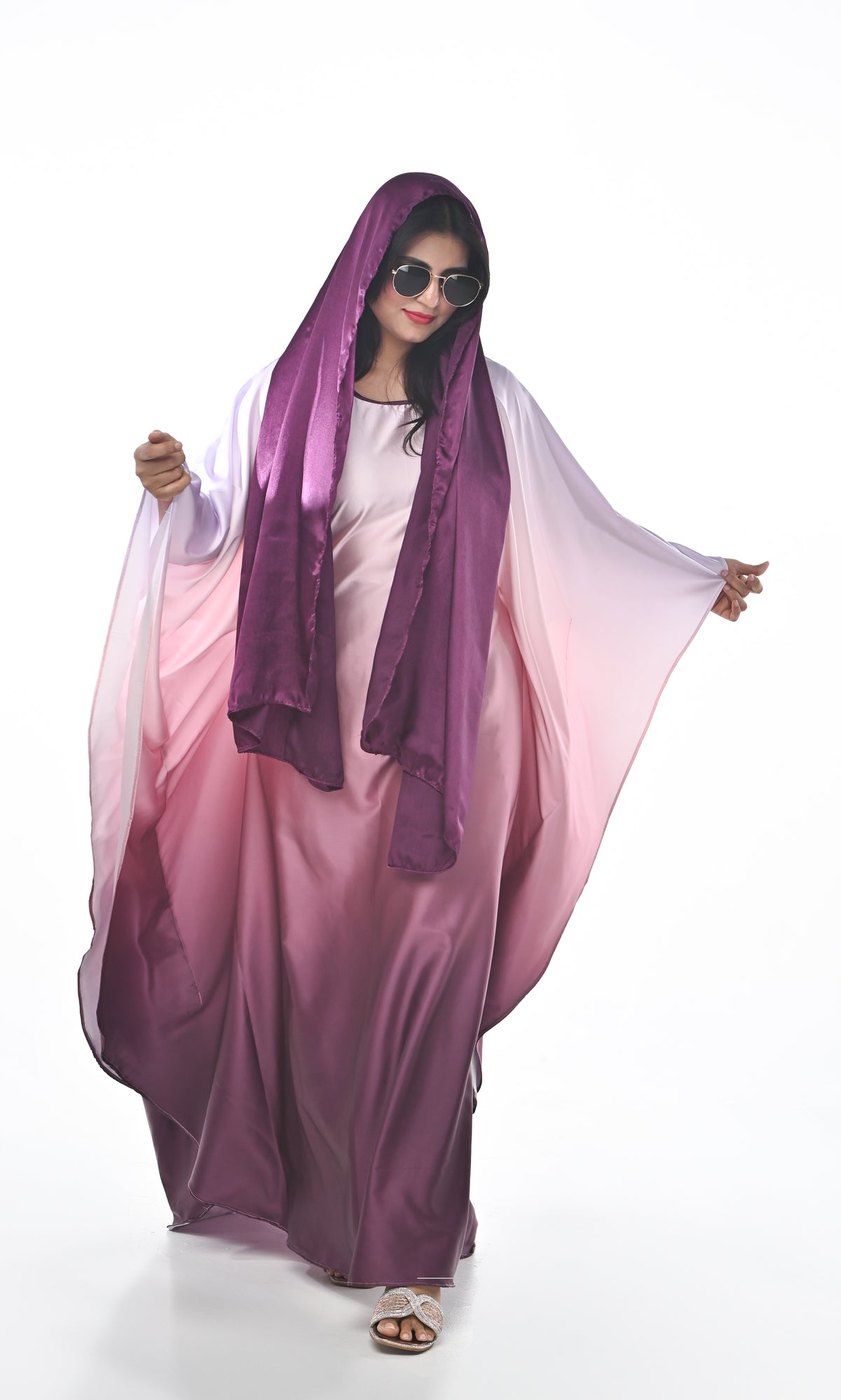 Butterfly Abaya OMBRE PINK (without scarf)