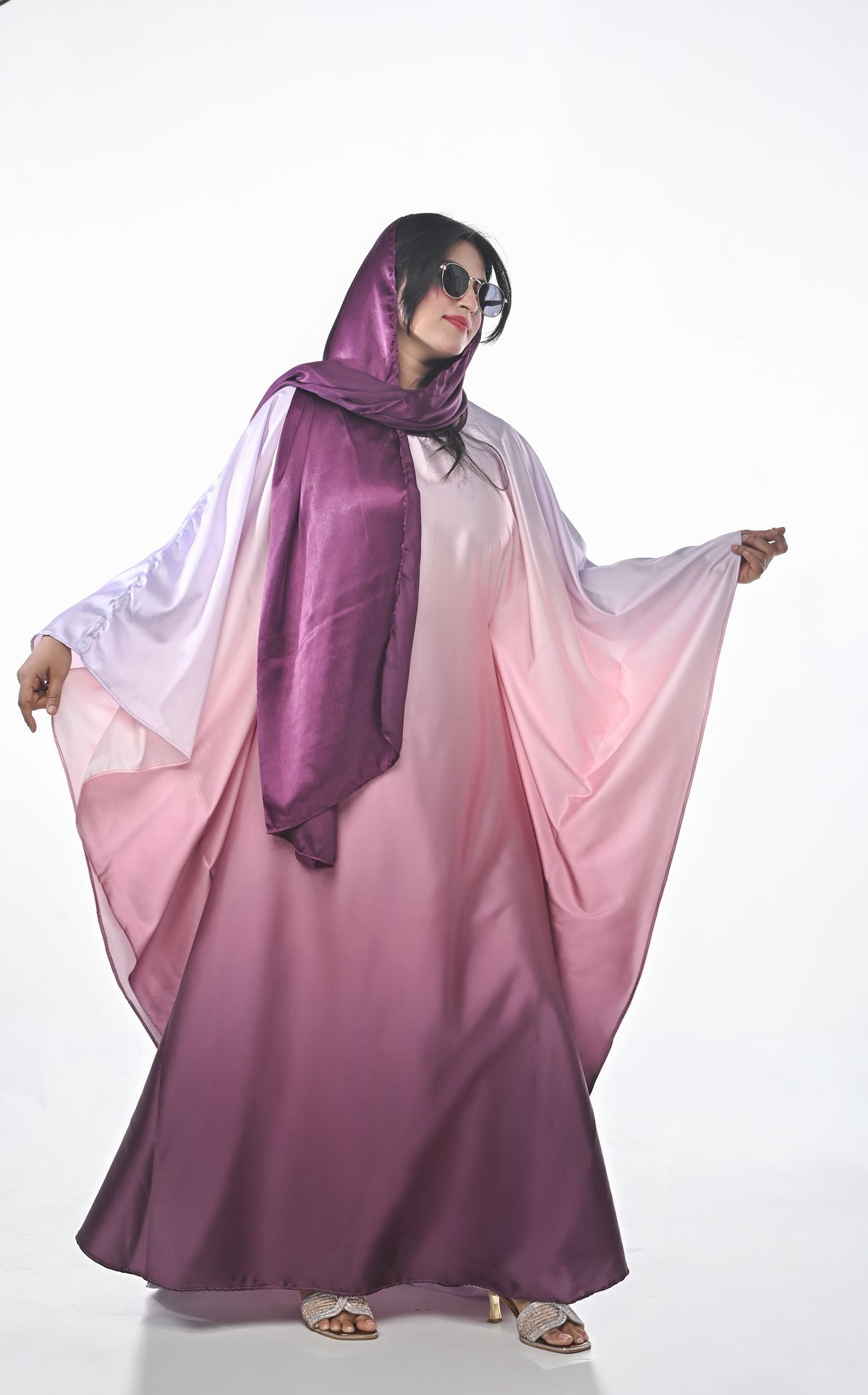 Butterfly Abaya OMBRE PINK (without scarf)
